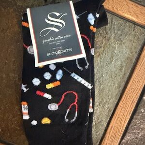 Socksmith Black Medical Theme Casual Socks